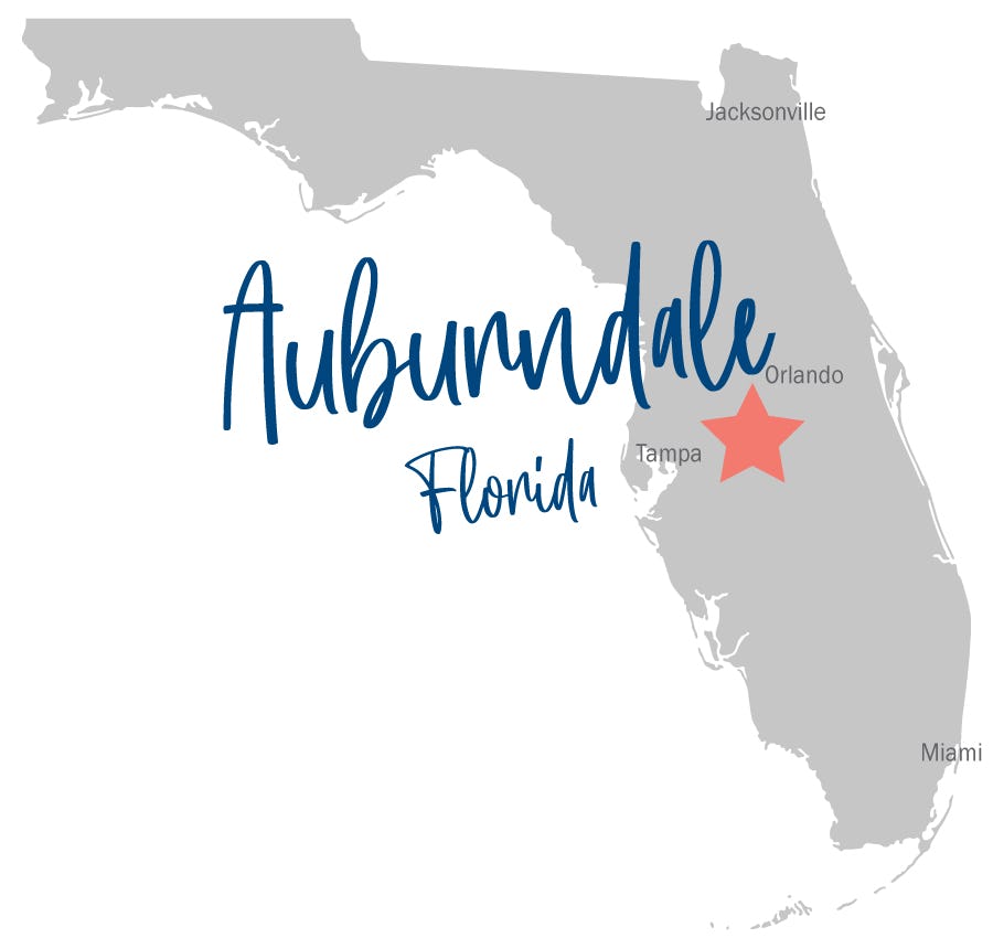 Auburndale is located in Central Florida, between Tampa and Orlando