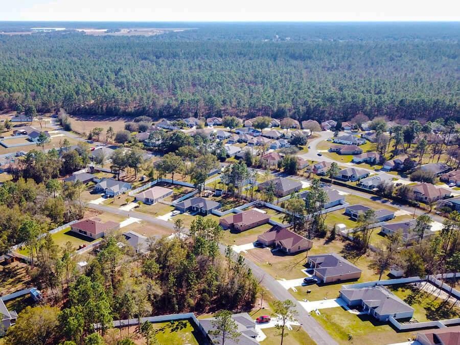 aerial of Kingsland Country Estates in Ocala