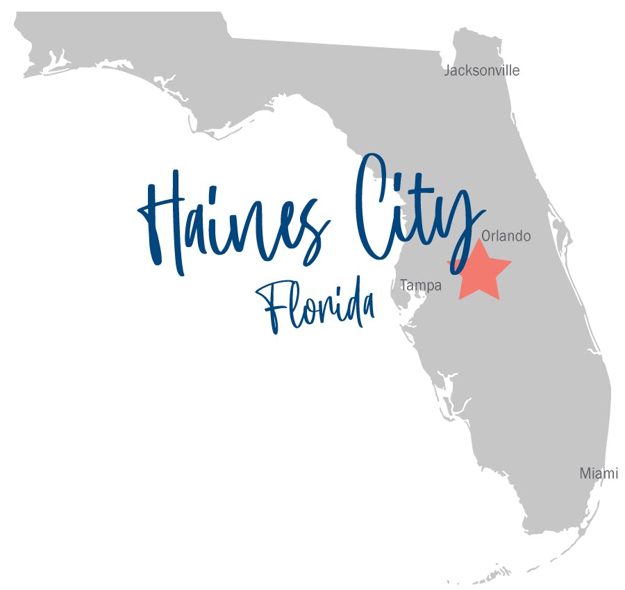 Haines City on the Florida map