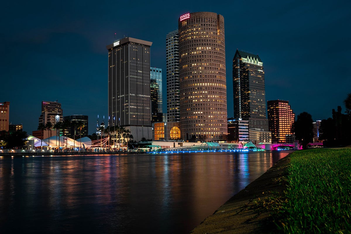 Tampa skyline at night