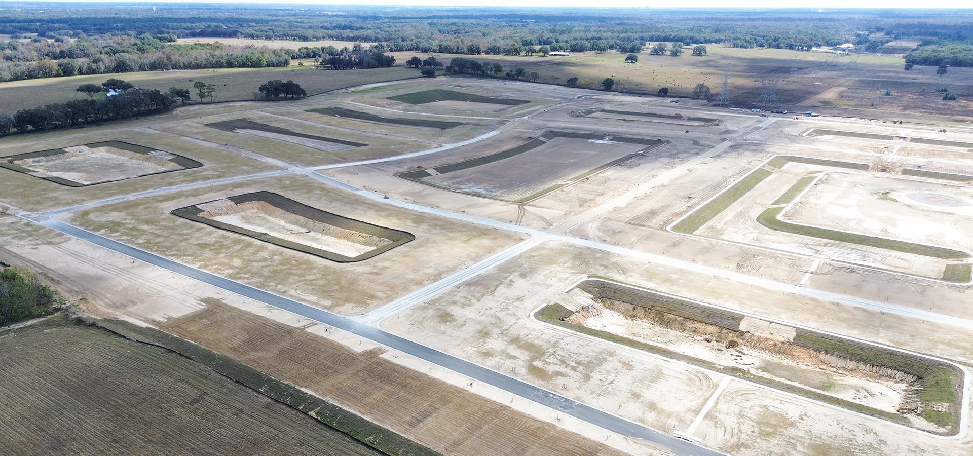 Aerial of development at Woodland Crossings in Wildwood, FL