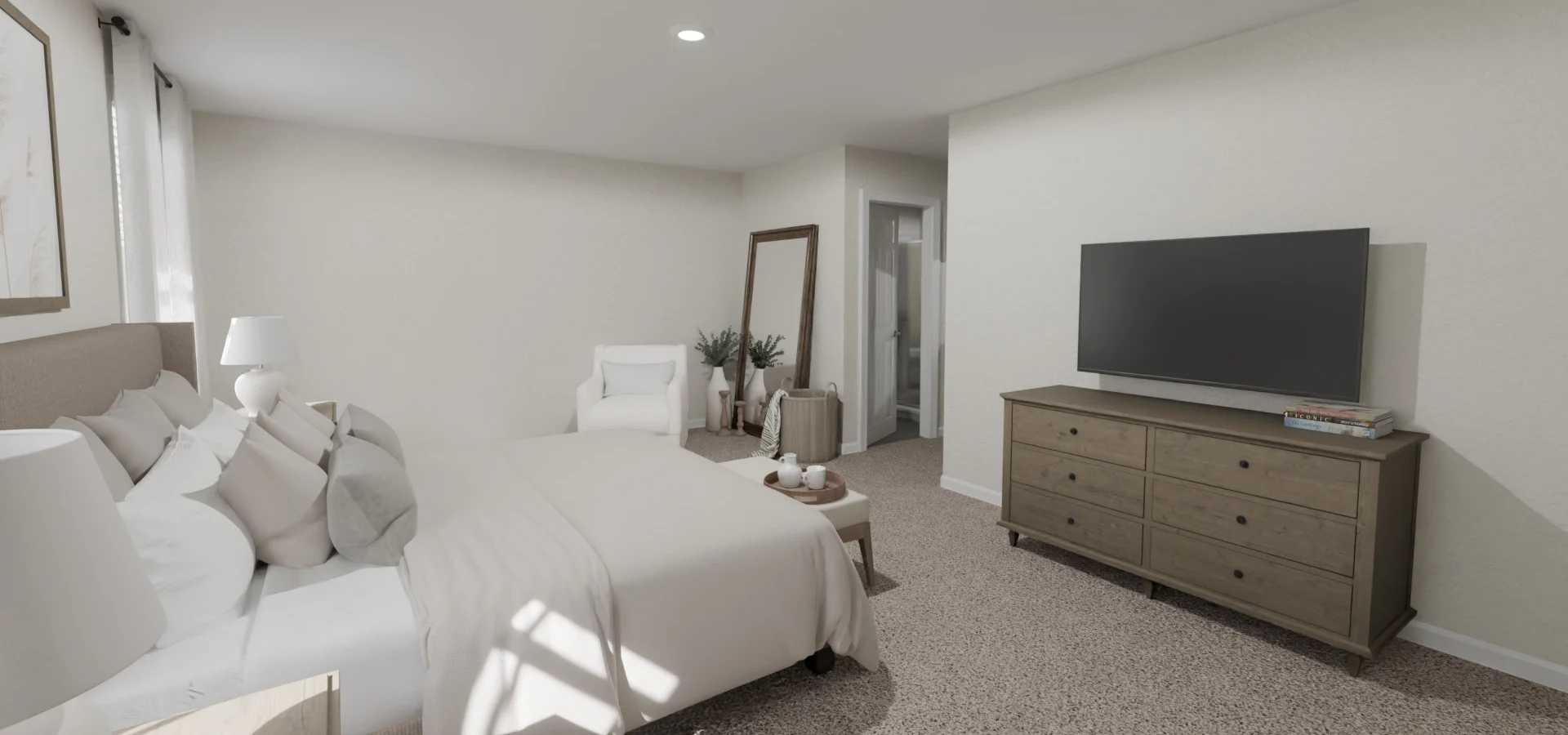 Spacious owner's suite in a new townhome for sale in St. Cloud, FL, at Ralston Reserve