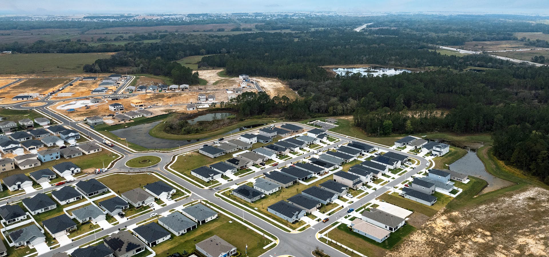 Aerial of Astonia new home community in Davenport, FL