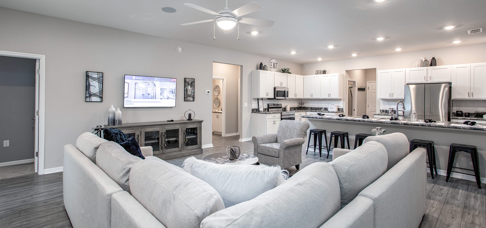 Open living area in the new Winter Haven model home