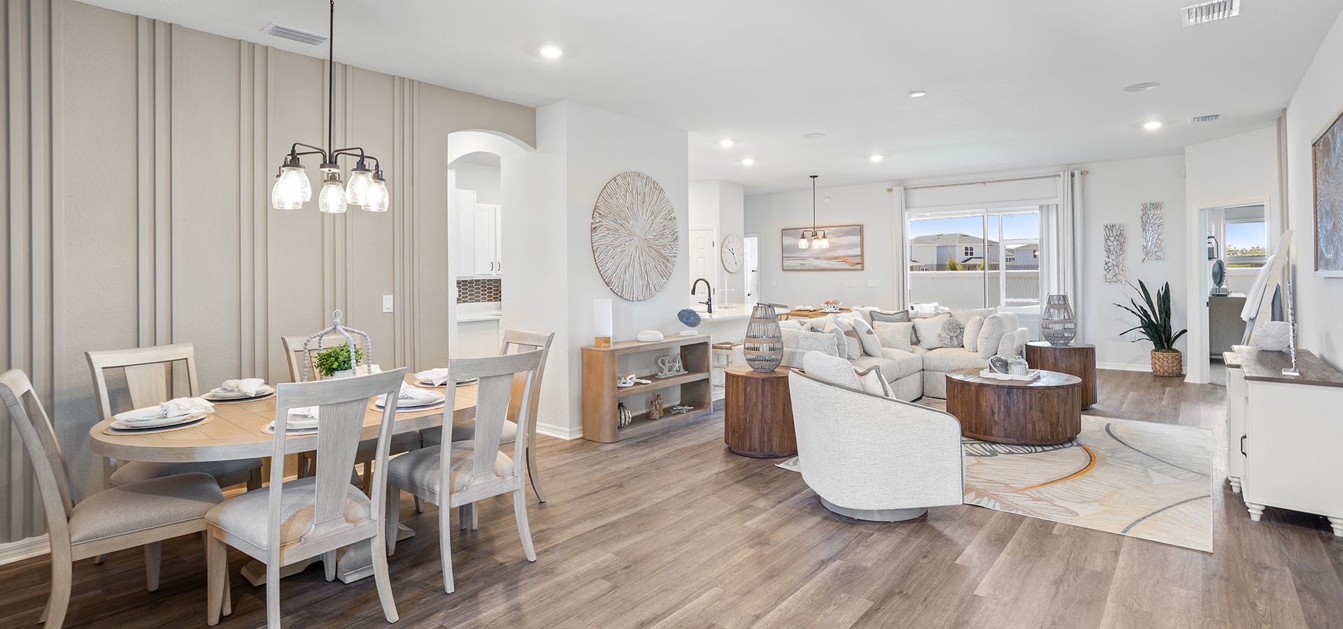 Open living area in a spacious new home offered at Marion Oaks in Ocala, FL