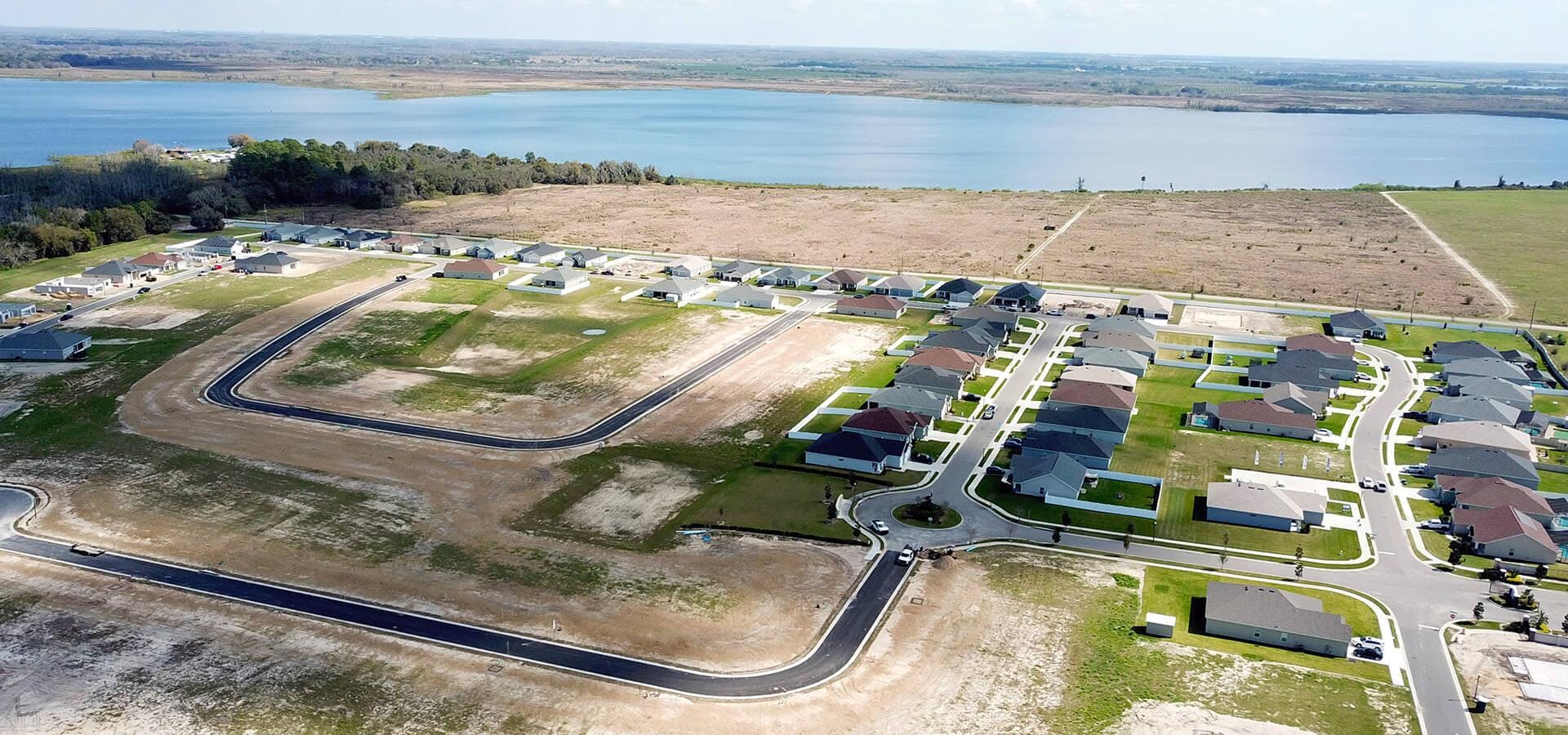 Homes adjacent to Lake Mattie