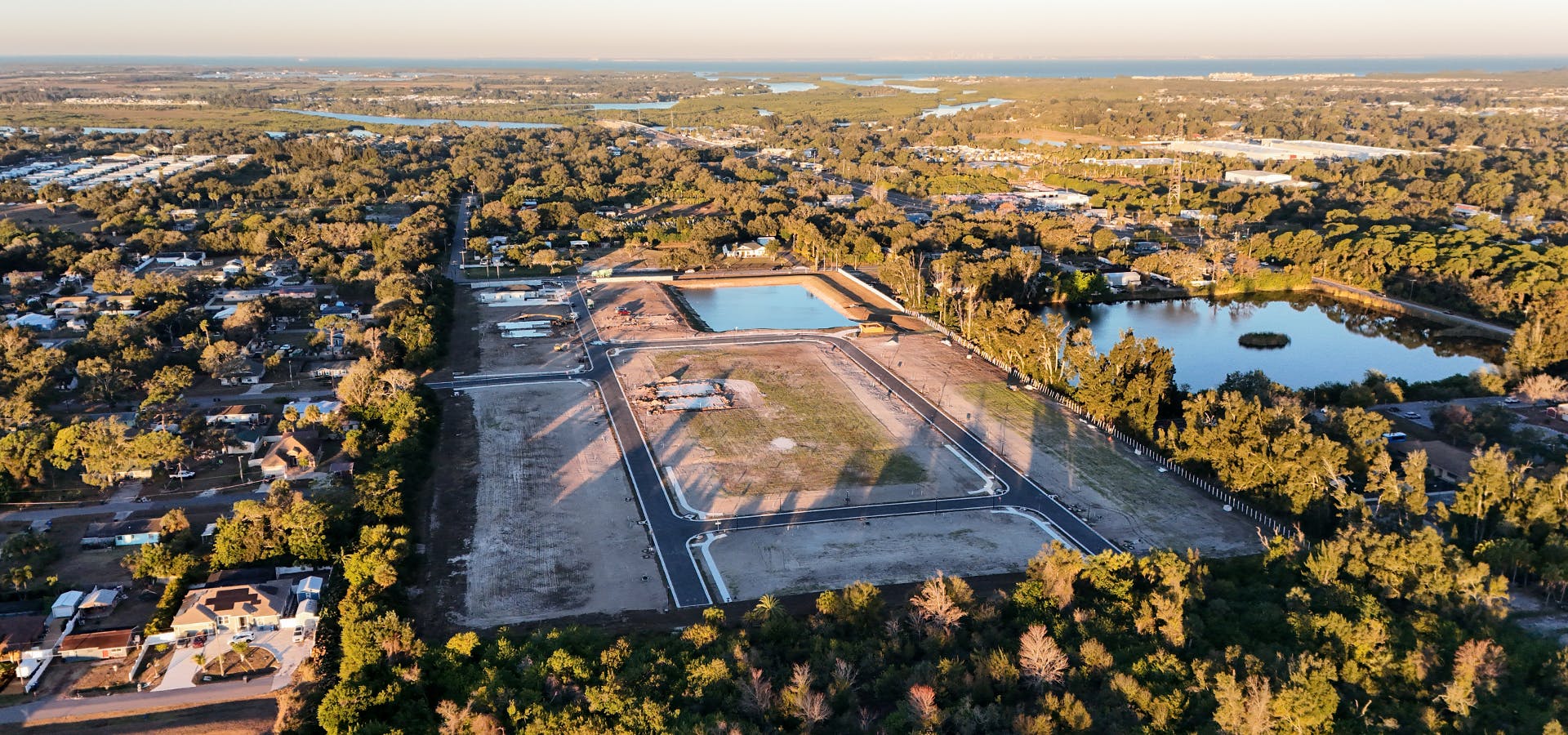 Aerial of Sunridge Chase new home community in Ruskin, FL