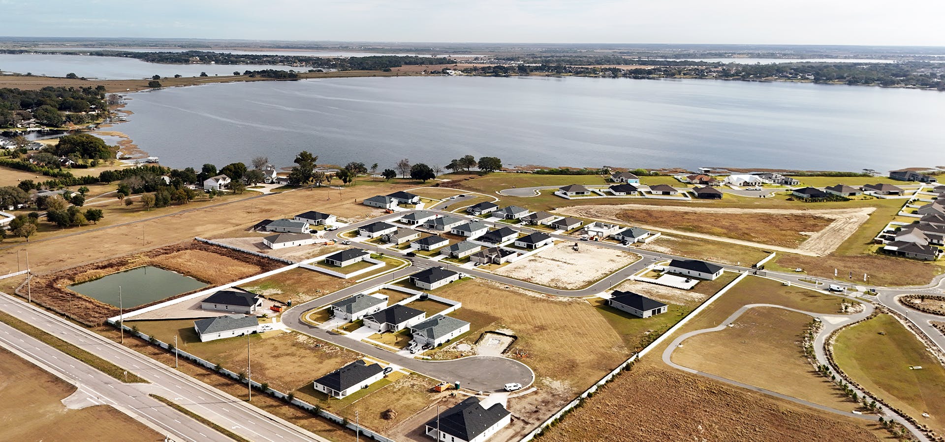 Aerial of Summerlake Estates new home community in Auburndale, Florida