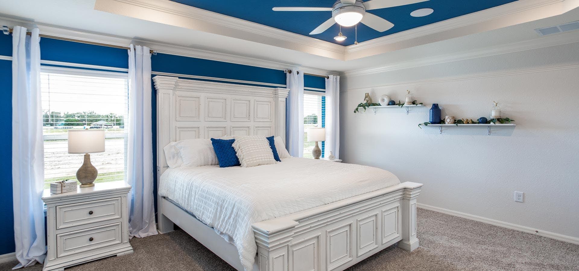 Bedrooms with blue accent paint