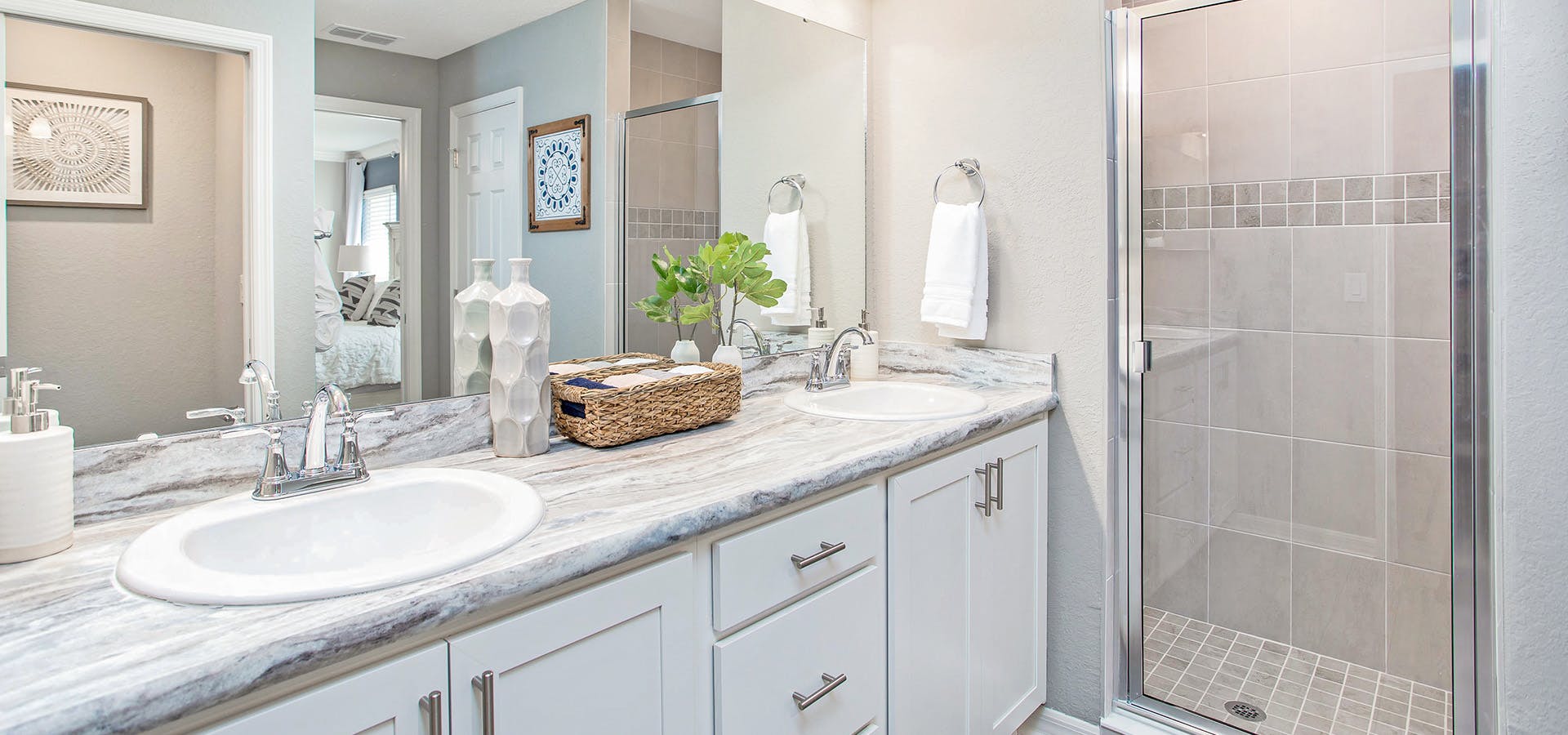 Large en-suite bathroom in a new home in Davenport, FL by Highland Homes