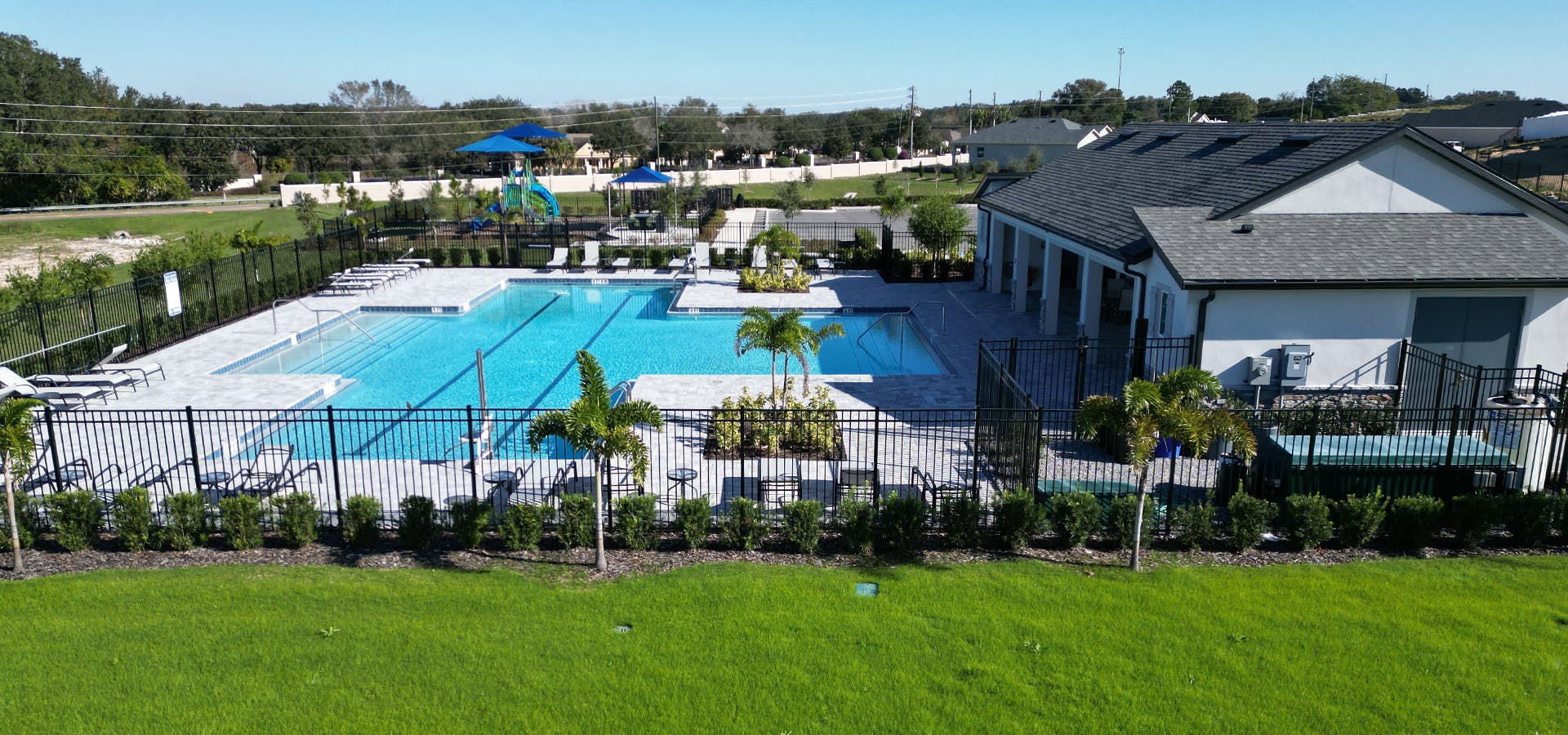Aerial of amenities at Geneva Landings in Davenport, FL
