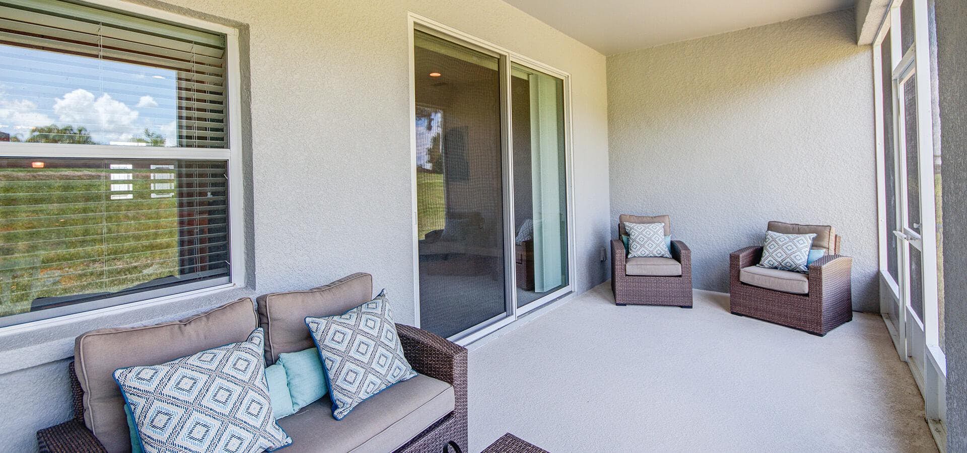 Spacious and covered lanai with access from the gathering room