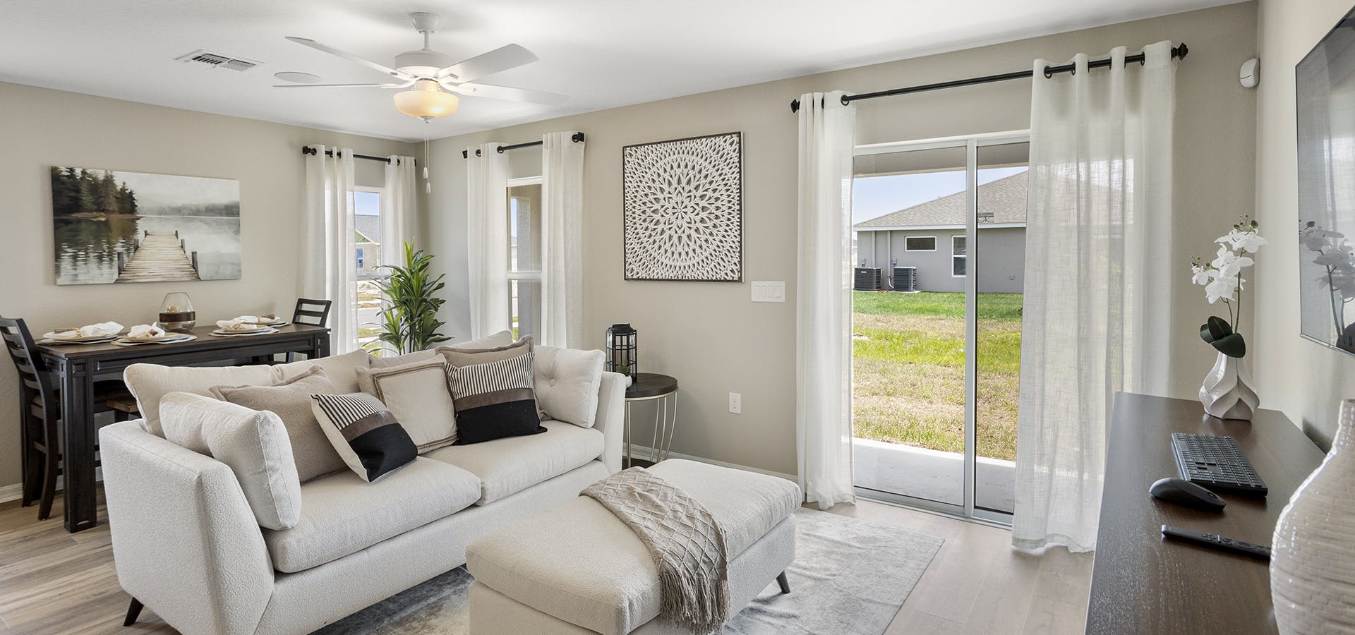 Living area in the Isla by Highland Homes