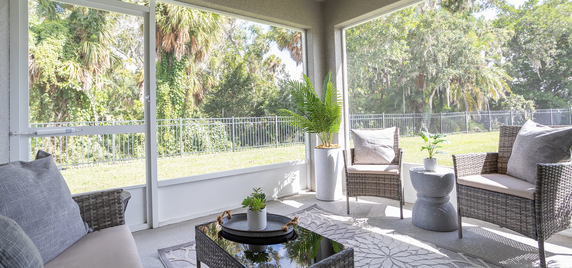Outdoor living space included in Palmetto new homes at Jackson Crossing by Highland Homes