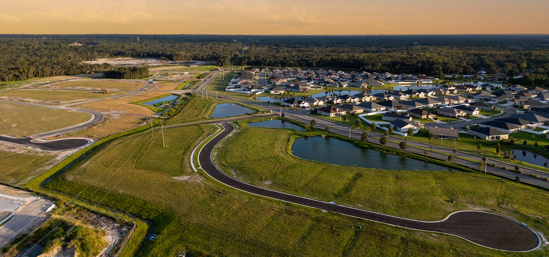 Aerial of development at Lakeside Preserve in Lakeland, Florida