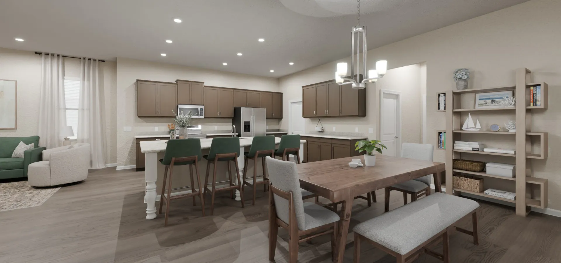 Open living area in a new home in The Magnolias by Highland Homes