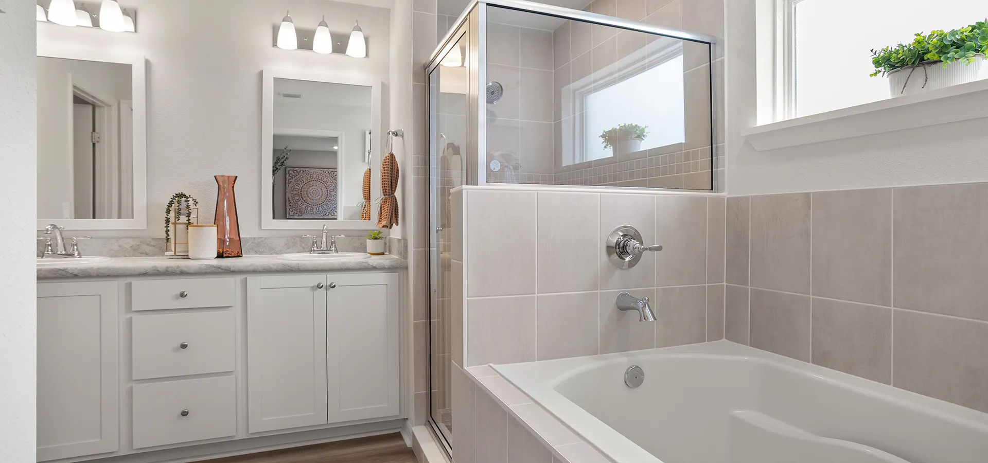 Spacious bathroom in a new home at Sunridge Chase in Ruskin, Florida