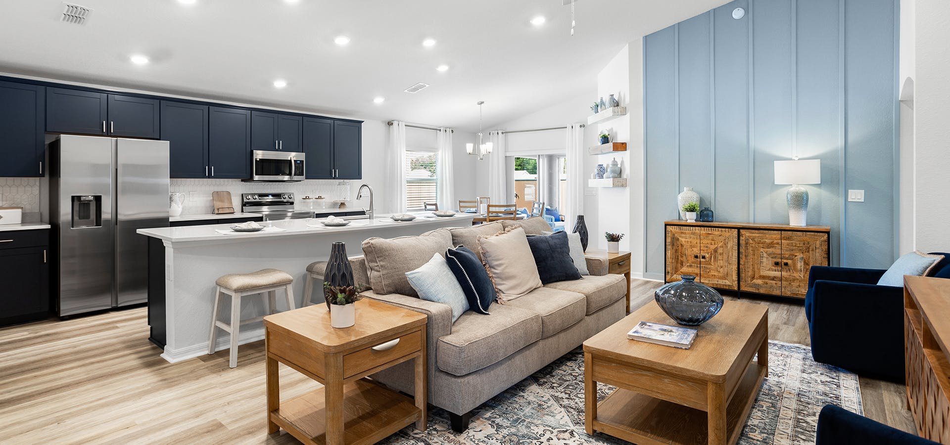 Living area in the new model home at Myrtlebrook Preserve in Lakeland, FL