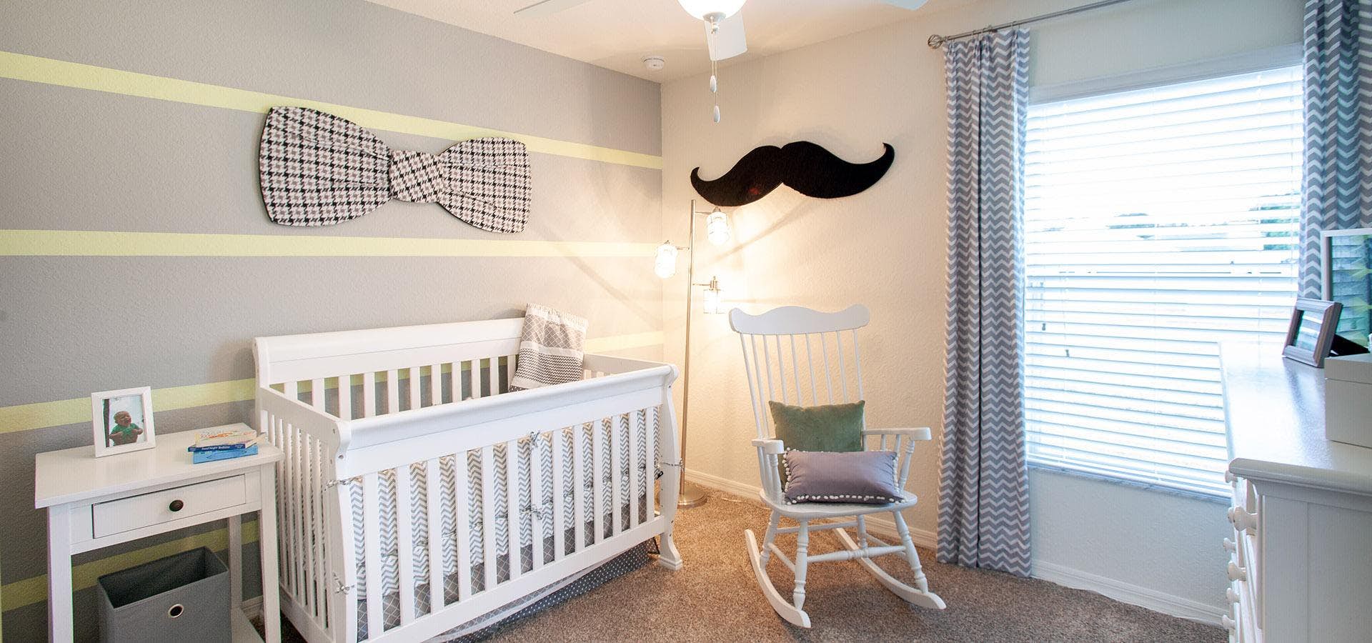 Children's room with crib and rocking chair