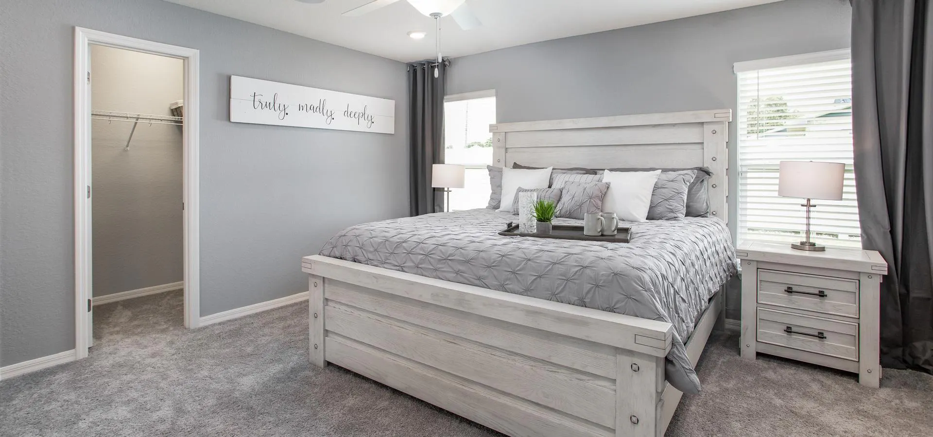 Relaxing private owner's suite with walk-in wardrobe