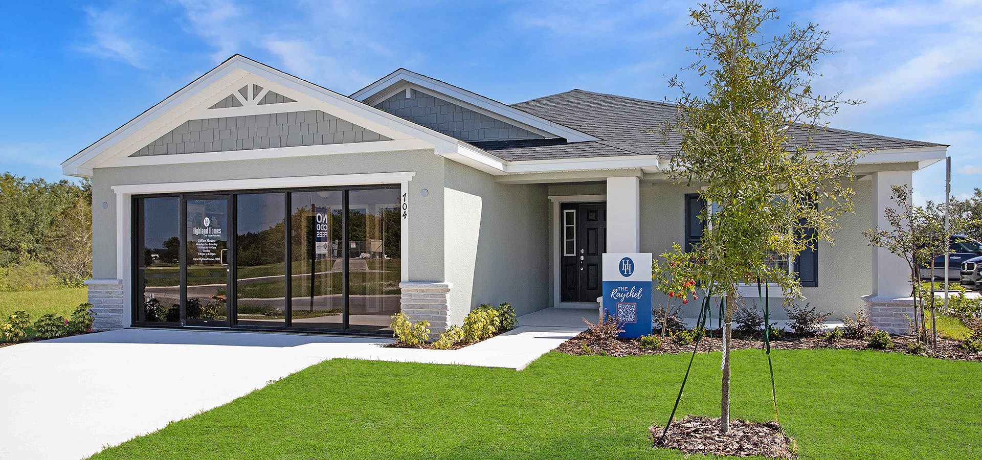 Exterior of model home at Bridgeport Lakes in Mulberry, FL