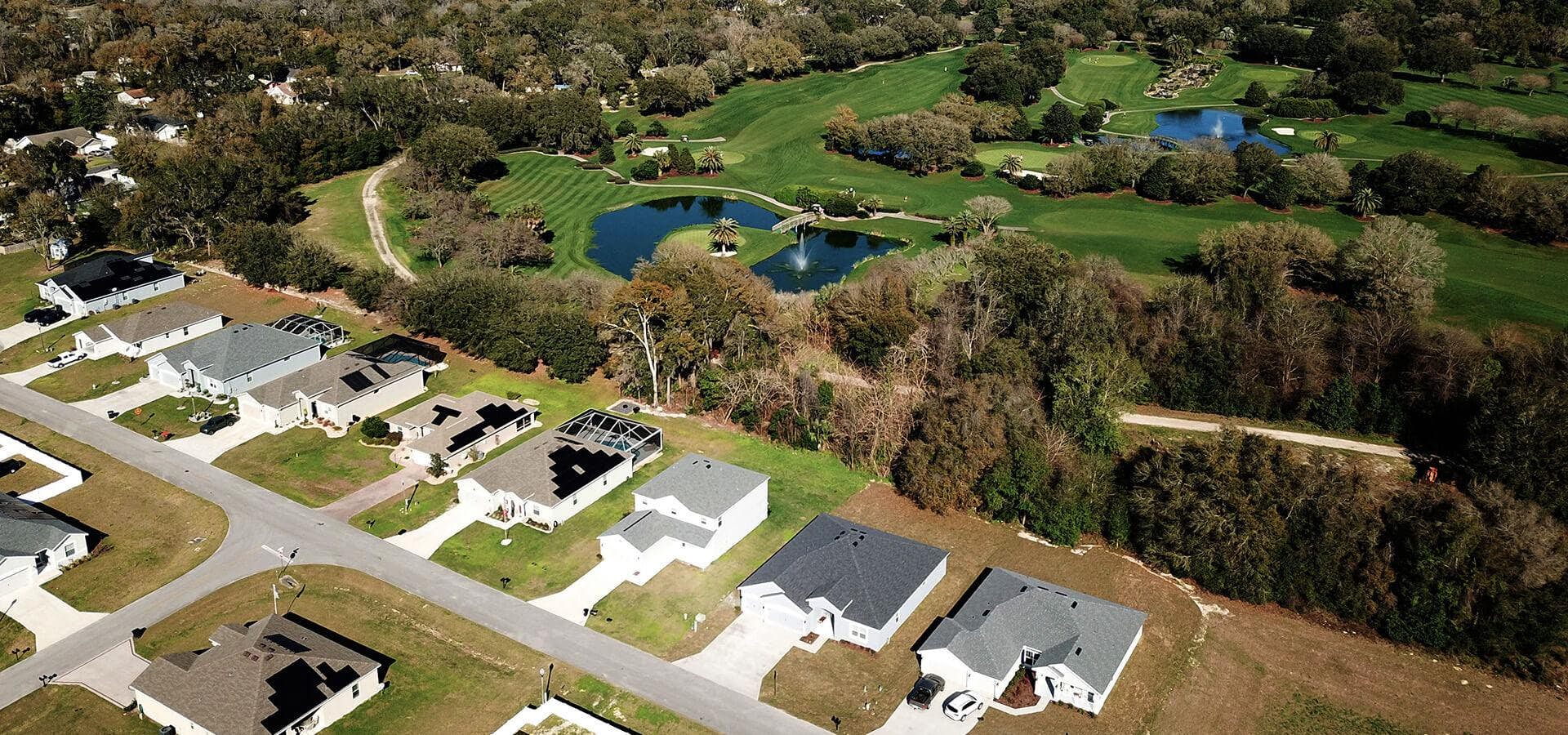 Summercrest aerial view of homes and golf course
