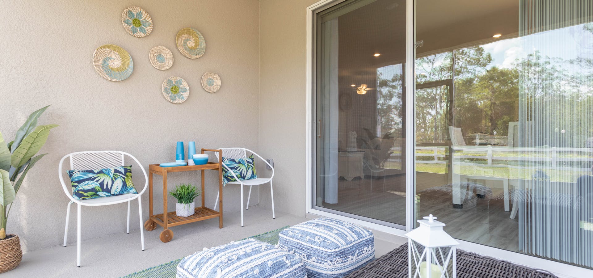 Outdoor living space in a lakefront home in Lake Alfred, Florida