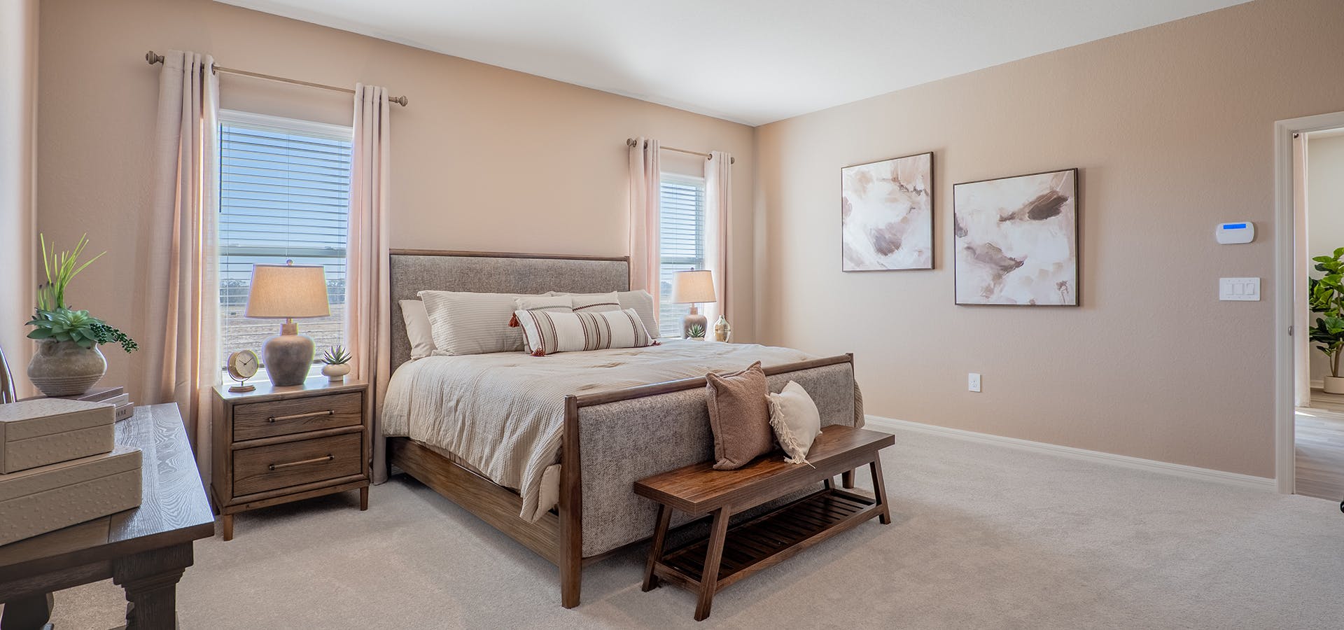 Primary bedroom suite in the Monroe by Highland Homes in Lakeland, FL