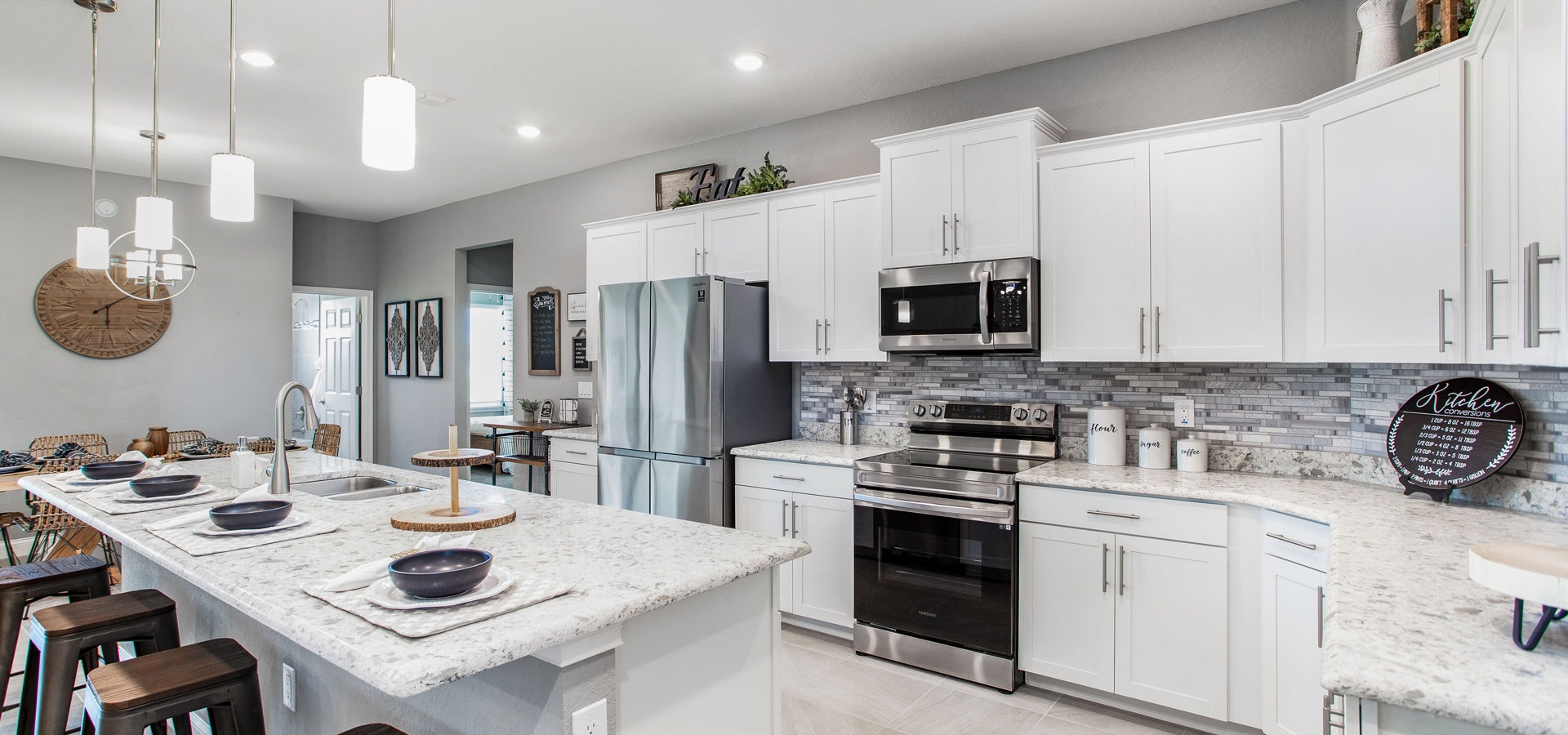 Gourmet kitchen in a new home at Gardens at Lancaster Park East in St. Cloud, FL