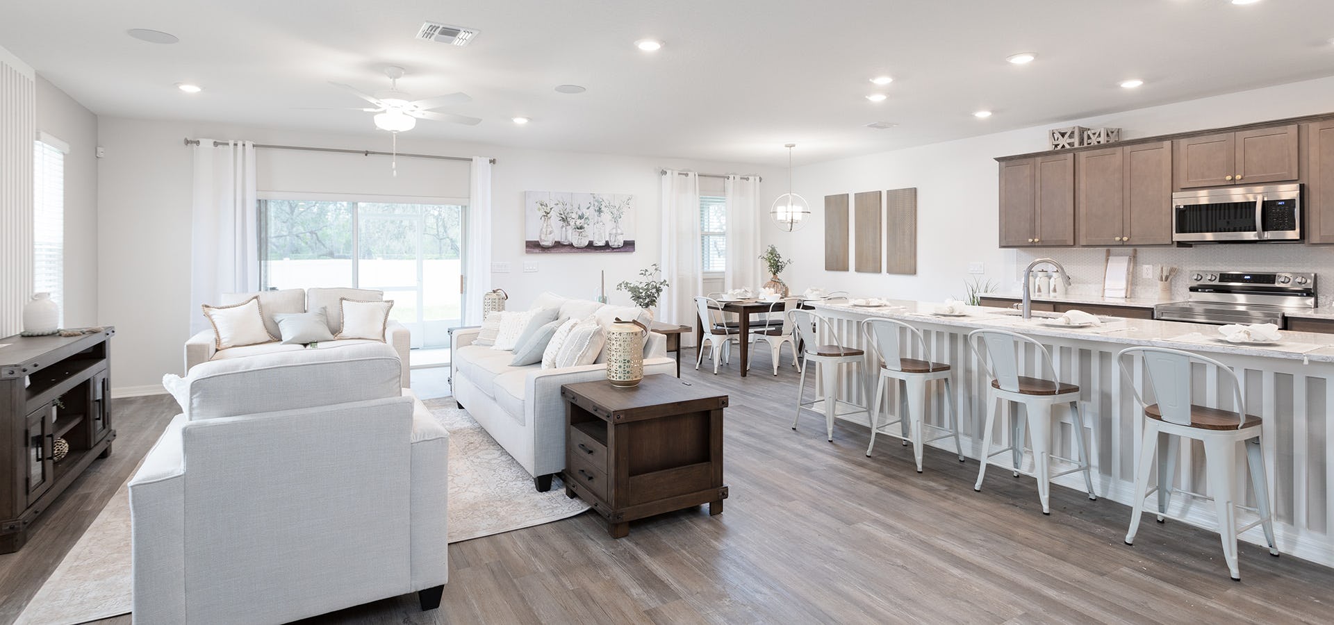 Living area in new model home at Ridgewood South in Riverview, FL