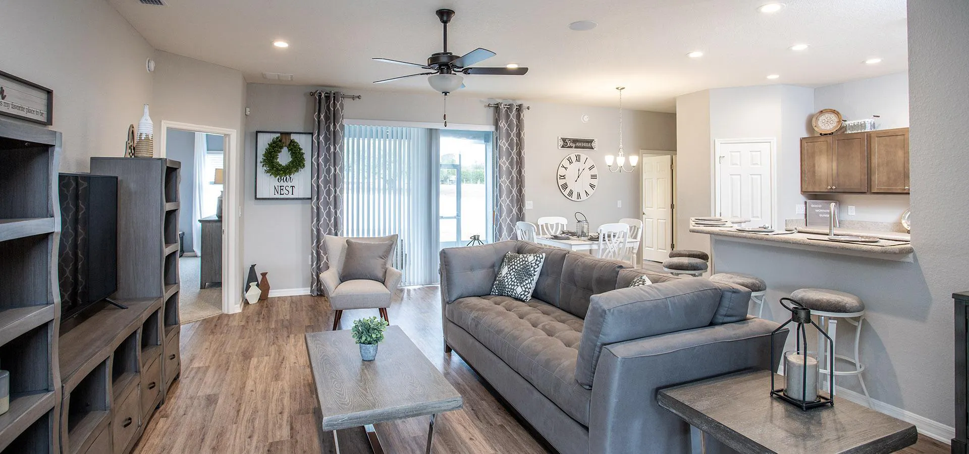 Living area of new home in Preakness Preserve