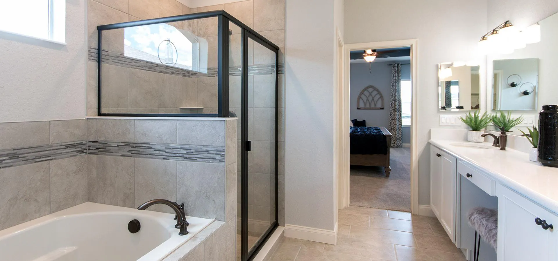 Spa-like en-suite bathroom with soaker tub and separate shower