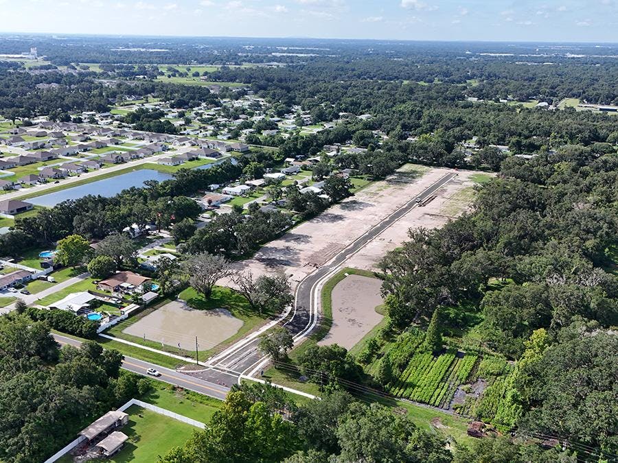 Aerial of Keen's Grove new home community in Lakeland, Florida