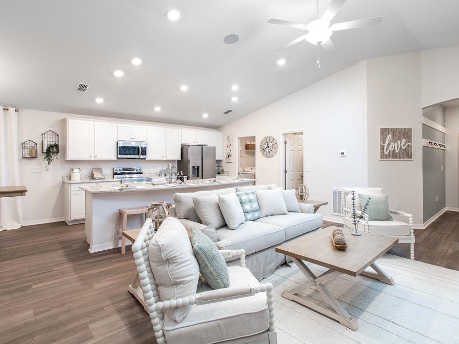 Living area in the Parker model home in Eagle Lake, FL