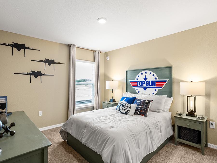Aviation themed kids' bedroom in the Serendipity model in Lakeland