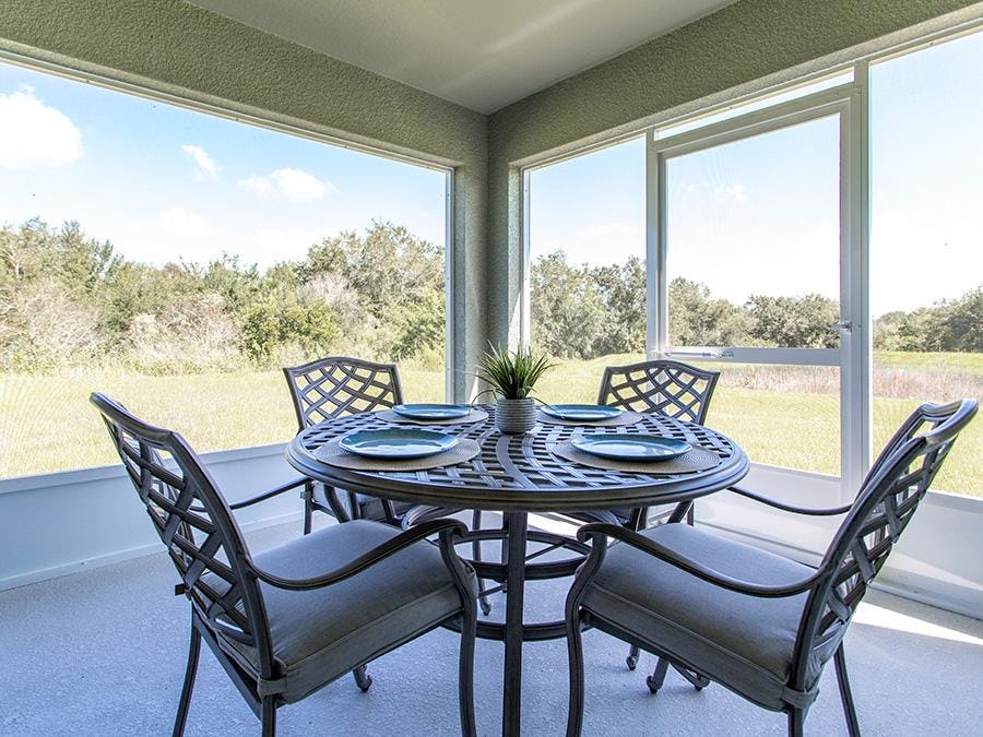 Lanai of the model home in Mulberry, FL