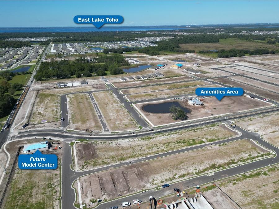 Aerial view of The Crossings new home community in St. Cloud, FL