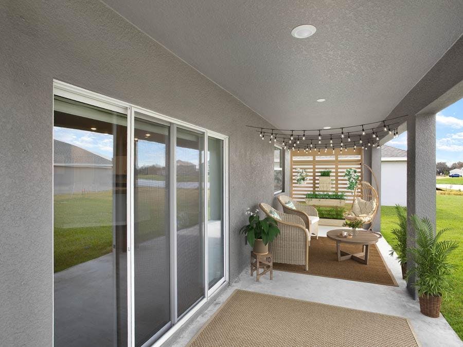 A spacious lanai provides desirable outdoor living space
